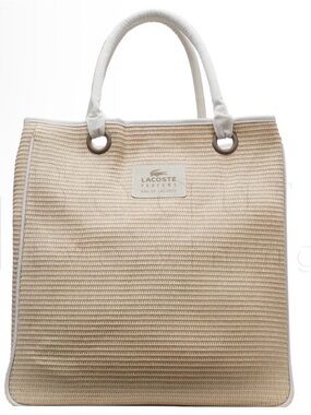 Lacoste Natural Beige Woven Tote 🐊